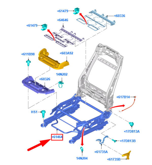 2067804 - NEW FORD FIESTA MK6 FRONT LEFT SEAT TRACK ASSY LHD 2067804 ORIGINAL