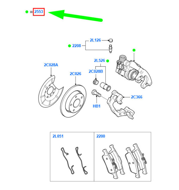 2080513 - NEW FORD FOCUS MK2 REAR RIGHT BRAKE CALIPER RM3M51-2M088-BA 2080513 ORIGINAL