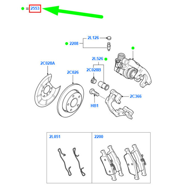 2080516 - NEW FORD FOCUS MK2 REAR LEFT BRAKE CALIPER 2080516 RM3M51-2M089-BA ORIGINAL