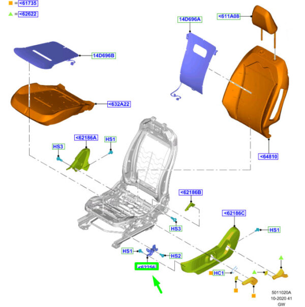 2095603 - FORD Mustang Mach-E Front Left Seat Bracket LHD 2095603 NEW GENUINE