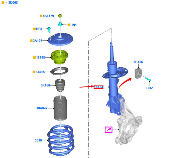 2110610 - NEW FORD MONDEO MK4 FRONT LEFT SHOCK ABSORBER 2110610 DG9C-18K001-KEA GENUINE