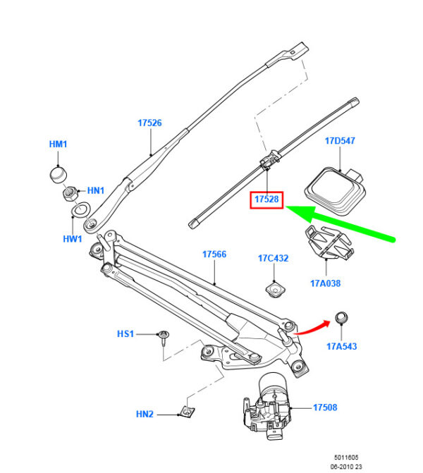 2120705 - NEW FORD MONDEO MK4 FRONT WIPER BLADE SET LHD 2120705 GS7J-S17528-DA ORIGINAL