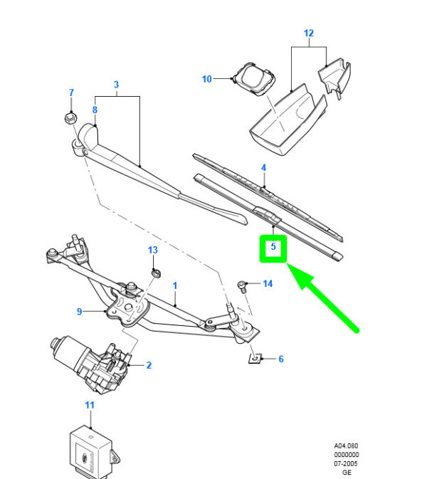 2120724 - NEW FORD MONDEO MK3 FRONT WIPER BLADE SET LHD 2120724 GU7J-S17528-CA ORIGINAL