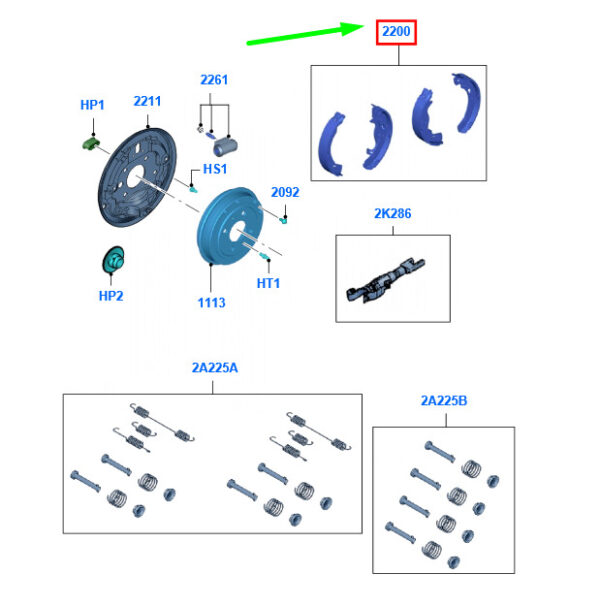 2147340 - NEW FORD KA MK2 REAR BRAKE SHOES KIT 2147340 ME9S5J-2200-AB ORIGINAL