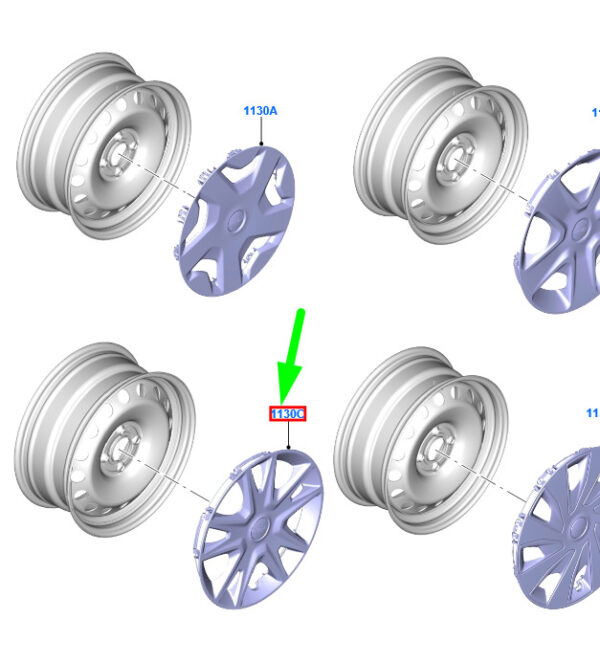 2162050 - NEW FORD FIESTA MK7 WHEEL COVER TRIM 2162050 H1BC-1130-CB ORIGINAL