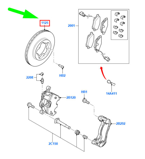 2256302 - NEW FORD TRANSIT MK3 FRONT BRAKE DISC ME6C1J-1125-AB 2256302 ORIGINAL