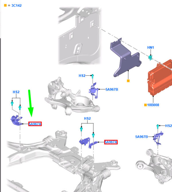 2333887 - NEW FORD GALAXY MK3 FRONT RIGHT LEVEL SENSOR DG9C-3C097-AXH 2333887 ORIGINAL
