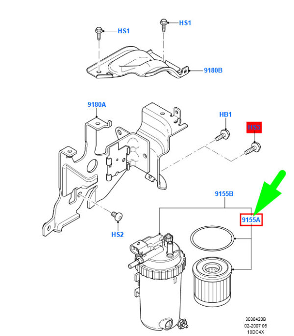 2375051 - NEW FORD C-MAX MK1 FUEL FILTER ELEMENT 5M5Q-9176-A1A 2375051 ORIGINAL