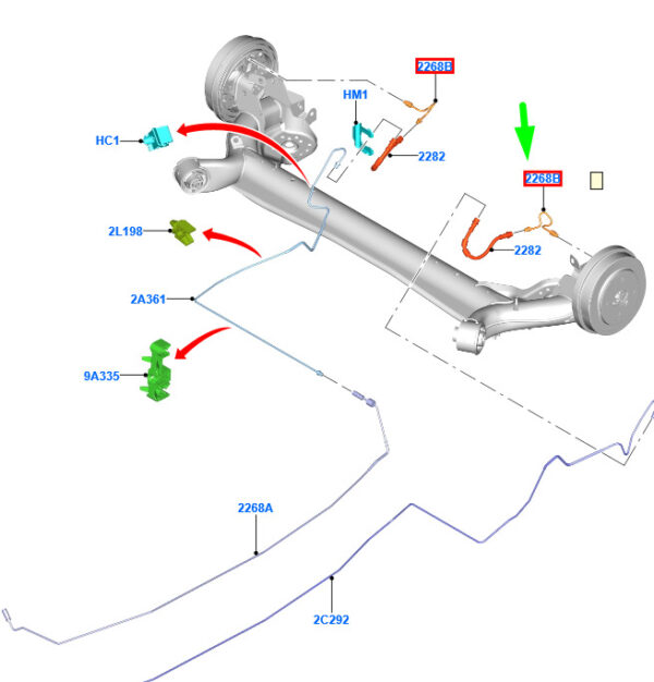 2413355 - NEU FORD PUMA MK2 HECK LINKER BREMSROHR ASSY 2413355 L1TC-2268-AA ORIGINAL