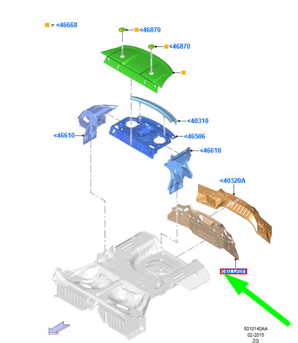 2417507 - NEU FORD MUSTANG COUPÉ MK6 HECKRÜCKER RÜCKSEITE ASSY 2417507 ORIGINAL