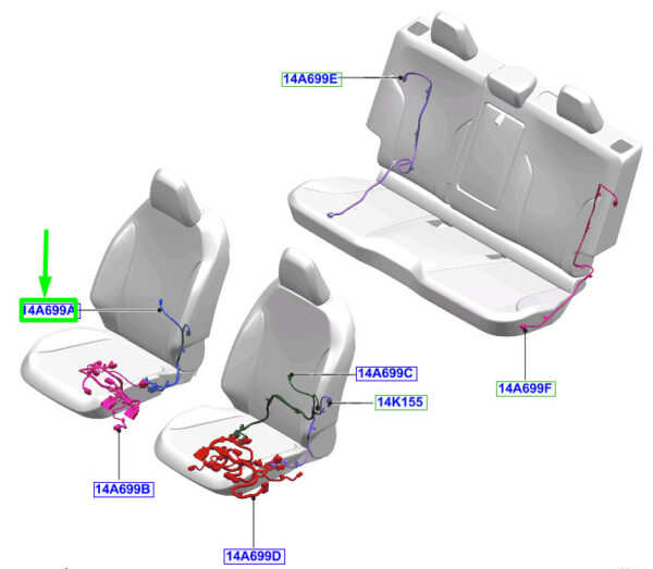 2456595 - FORD Mustang Mach-E Front Right Seat Wiring LHD 2456595 NEW GENUINE