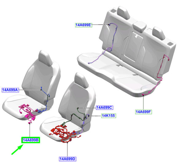 2477266 - FORD Mustang Mach-E Front Right Seat Wiring RHD 2477266 NEW GENUINE