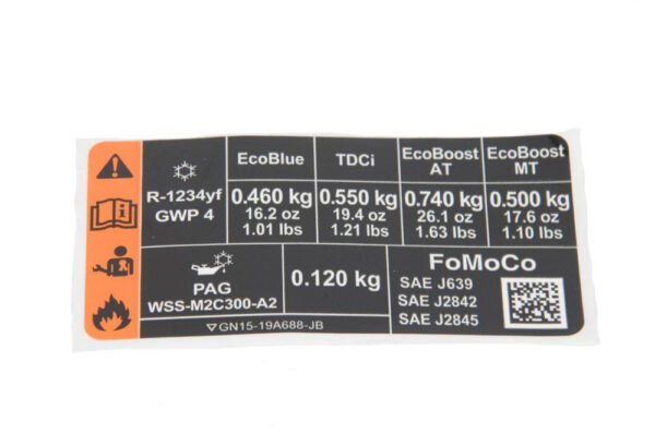 2479212 - NEW FORD ECOSPORT MK2 AIR CONDITIONING STICKER GN15-19A688-JB 2479212 ORIGINAL