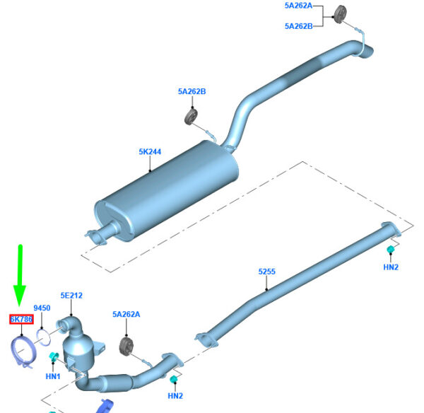 2509758 - NEW FORD RANGER T6 EXHAUST SYSTEM CLAMP JB3G-9U501-AC 2509758 ORIGINAL