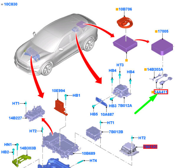 2513259 - NEU FORD MUSTANG MACH-E HOCHSPANNUNGSBATTERIE LADEDRAHT ASSY 2513259 ORIGINAL
