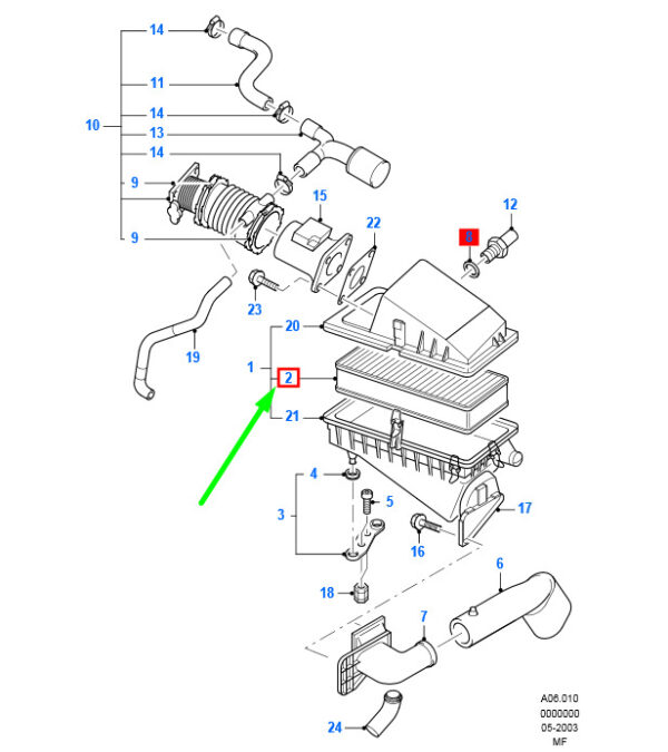 3785586 - NEW FORD MONDEO MK2 AIR CLEANER ELEMENT ASSU F63X-9601-BB 3785586 ORIGINAL