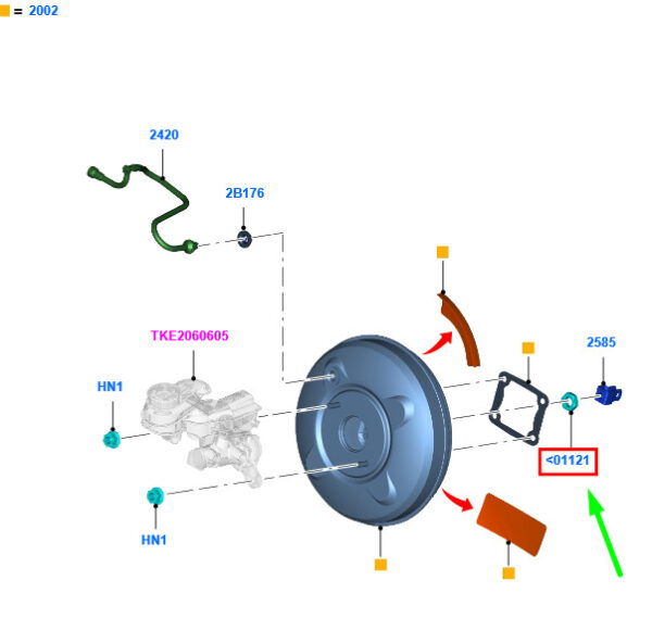 4037305 - NEW FORD RANGER T6 MK1 BRAKE SEXUAL SLOT 4037305 XM34-J01121-BA ORIGINAL