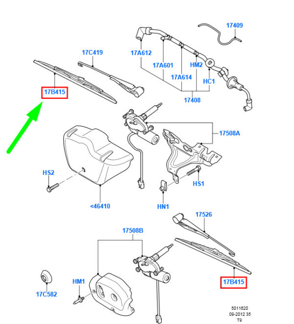 4053737 - NEW FORD TRANSIT MK3 REAR WIPER BLADE YC15-17B415-AA 4053737 ORIGINAL