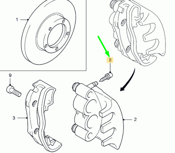 4055725 - NEW FORD TRANSIT MK3 FRONT BRAKE CALIPER BLEED SCREW 4055725 ORIGINAL