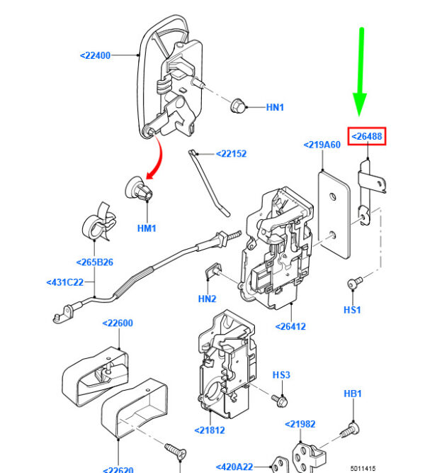 4066902 - FORD TRANSIT MK3 REAR DOOR LOCK CONTROL RIGHT DISTANCE HOLDER 4066902