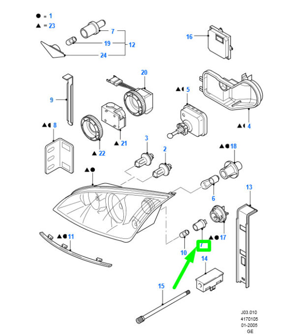 4121271 - NEW FORD MONDEO MK3 FRONT FLASHER LAMP SOCKET BULB HOLDER ASSY 4121271 ORIGINAL