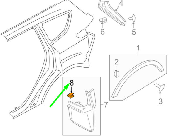 4125817 - NEW FORD KUGA MK2 MUD FLAP HOLD CLIP 4125817 W704733-S424 ORIGINAL