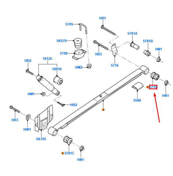 4367044 - NEW FORD TRANSIT CONNECT MK1 REAR LEAF SPRING BUSH 4367044 2T14-5719-BA ORIGINAL