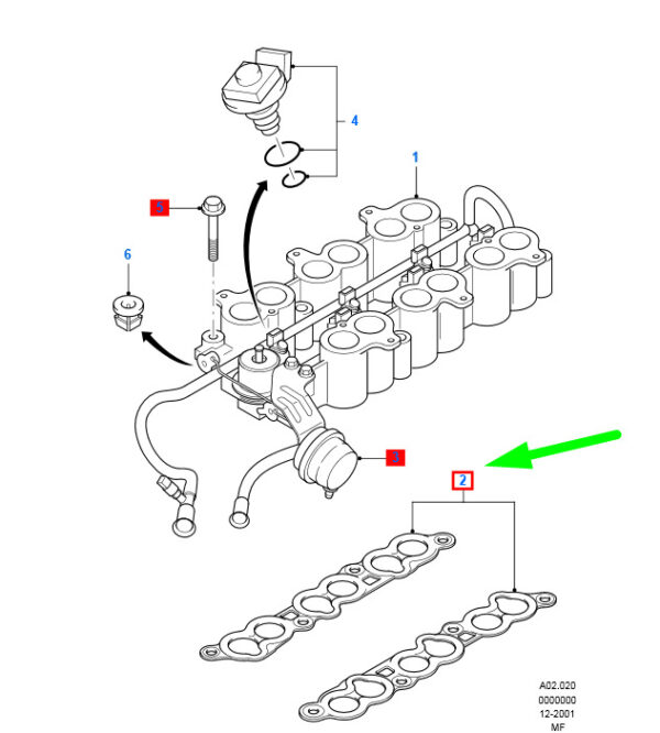 4367441 - NEW FORD MONDEO MK3 INTAKE MANIFOLD GASKET LOWER 2M2E-9439-AD 4367441 ORIGINAL