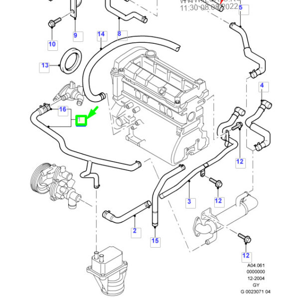 4436448 - NEW FORD TRANSIT MK3 HEATER WATER HOSE 4436448 2C11-18K579-FA ORIGINAL
