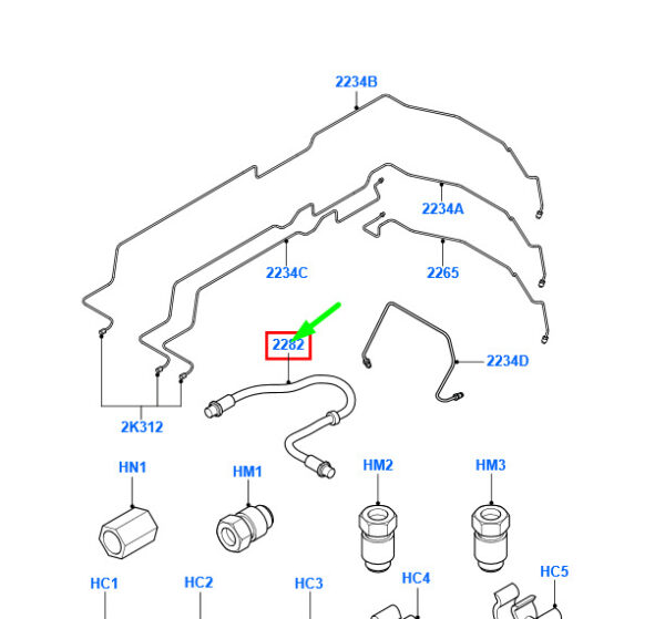 4447742 - NEW FORD TRANSIT CONNECT MK1 REAR BRAKE HOSE 4447742 2T14-2282-BC ORIGINAL