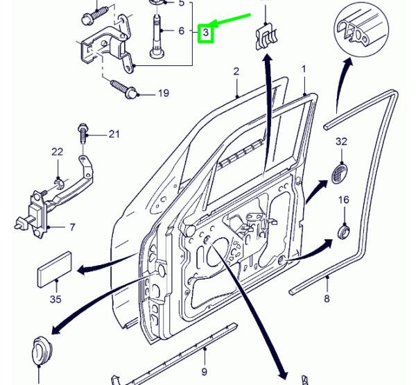 4461269 - NEW FORD MONDEO MK2 FRONT LEFT DOOR UPPER HINGE 1S7A-F22801-AC 4461269 ORIGINAL