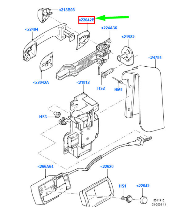 4486055 - NEW FORD TRANSIT CONNECT MK1 FRONT LOCK CYLINDER PAD 4486055 GENUINE