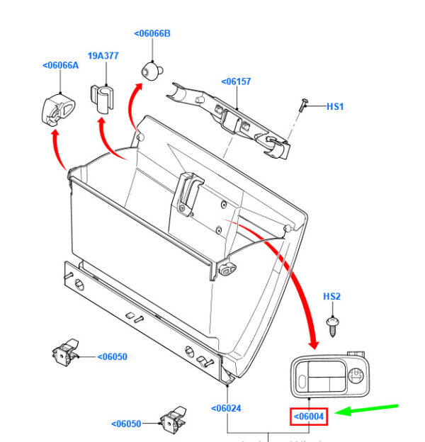 4487969 - NEW FORD TRANSIT CONNECT MK1 GLOVE COMPARTMENT LATCH 487969 ORIGINAL