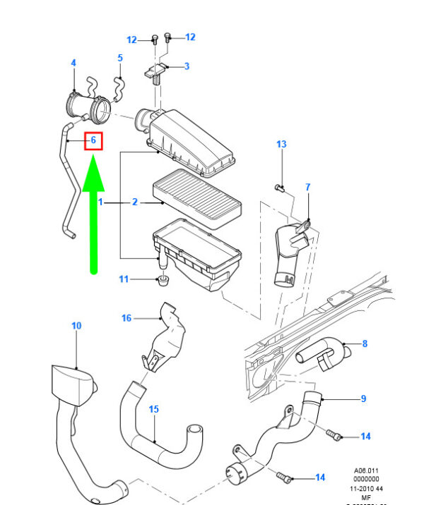 4940144 - NEW FORD MONDEO MK3 LEFT AIR BOX CONNECTING TUBE 4940144 2S7E-6758-CA ORIGINAL