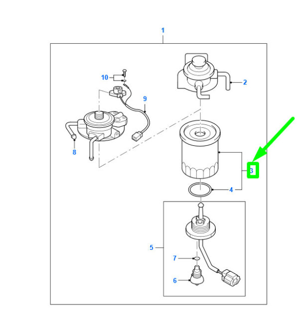 5091986 - NEW FORD RANGER MK2 FUEL FILTER ELEMENT KIT 9M34-9150-BA 5091986 ORIGINAL