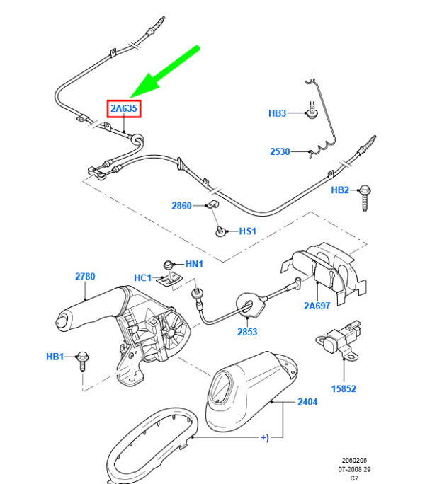5135370 - NEW FORD TRANSIT CONNECT MK1 PARKING BRAKE CABLE 7T16-2A603-DD 5135370 ORIGINAL