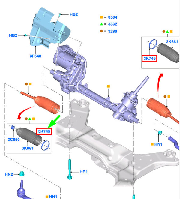 5179101 - NEW FORD EDGE MK2 STEERING GEAR BOOT CLAMP 5179101 DG9C-3K745-AA ORIGINAL