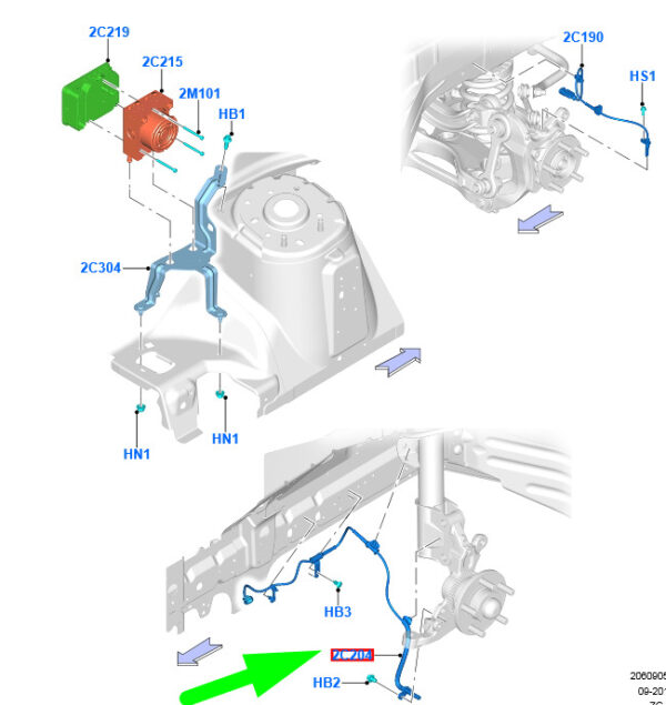 5281025 - NEW FORD MUSTANG MK6 FRONT RIGHT ABS SENSOR FR3C-2C204-AC 5281025 ORIGINAL