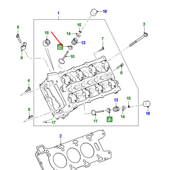 AJ813623 - JAGUAR F-PACE X761 Valve Spring Seat AJ813623 NEW ORIGINAL