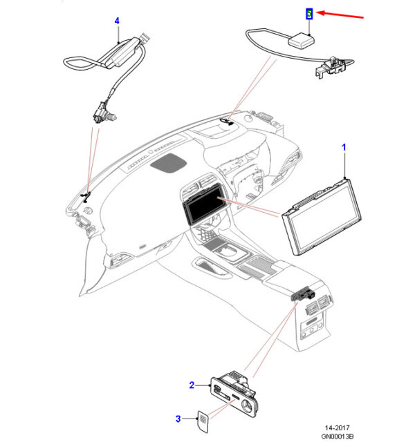 C2D38204 - Jaguar F-PACE X761 Antenna for Navigation System Right C2D38204, Original Part