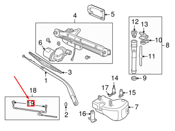 DNJ500090 - LAND ROVER DISCOVERY II L318 Windshield Washer Nozzle DNJ500090 NEW GENUINE