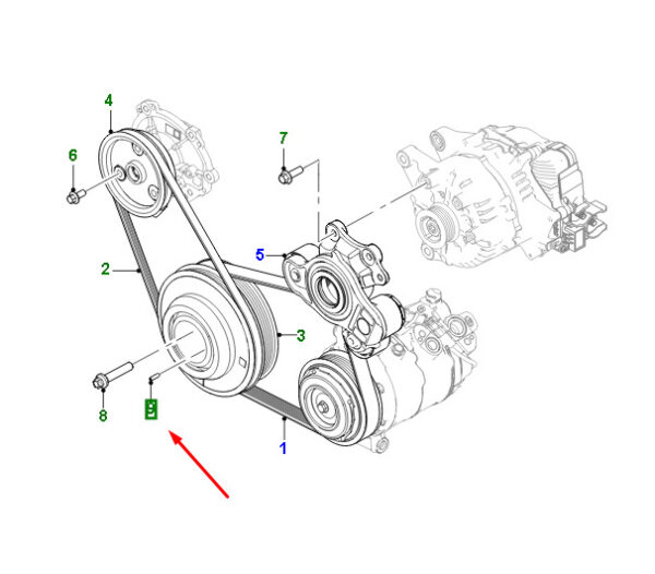 JDE36421 - JAGUAR F-PACE X761 Crankshaft Damper Tensioner Pin JDE36421 NEW GENUINE