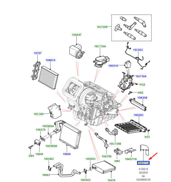 LR002633 - Land Rover Range Rover Velar L560 Heating Clip LR002633, Original Part