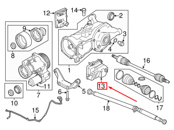 LR051320 - LR DISCOVERY SPORT L550 Rear Differential Container Lid LR051320 NEW