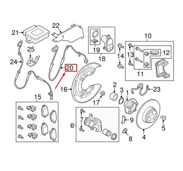 LR051609 - LAND ROVER FREELANDER L359 REAR RIGHT BRAKE WIRING HARNESS LR051609 NEW GENUINE