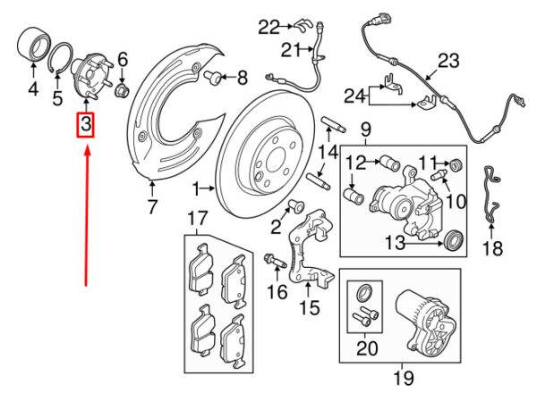 LR060778 - LAND ROVER DISCOVERY SPORT L550 Rear Hub LR060778 NEW GENUINE