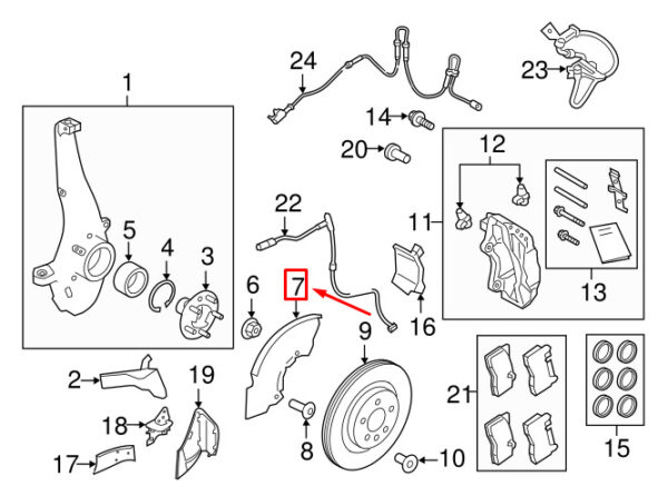 LR062372 - LR RANGE ROVER SPORT L494 FRONT LEFT BRAKE SPLASH GUARD LR062372 NEW GENUINE