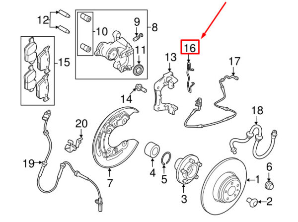 LR062657 - LAND ROVER DISCOVERY SPORT L550 Rear Brake Spring LR062657 NEW GENUINE