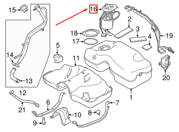 LR065349 - Fuel Pump for Land Rover Discovery Sport L550, LR065349, NEW, Original