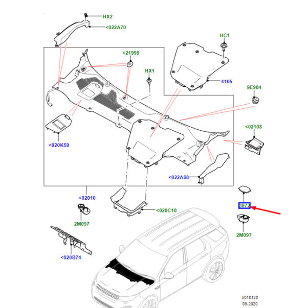LR066388 - LR Range Rover Velar L560 bonnet trim drain screw LR066388 part